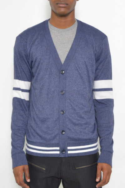 Mens Two Stripe Button Cardiganirt